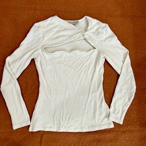 H&M Stylish Cream Long Sleeve Top
